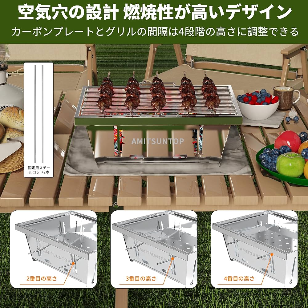 Amazon.co.jp: AMITSUNTOP 卓上コンロ 七輪 BBQ 製品サイズ IGT