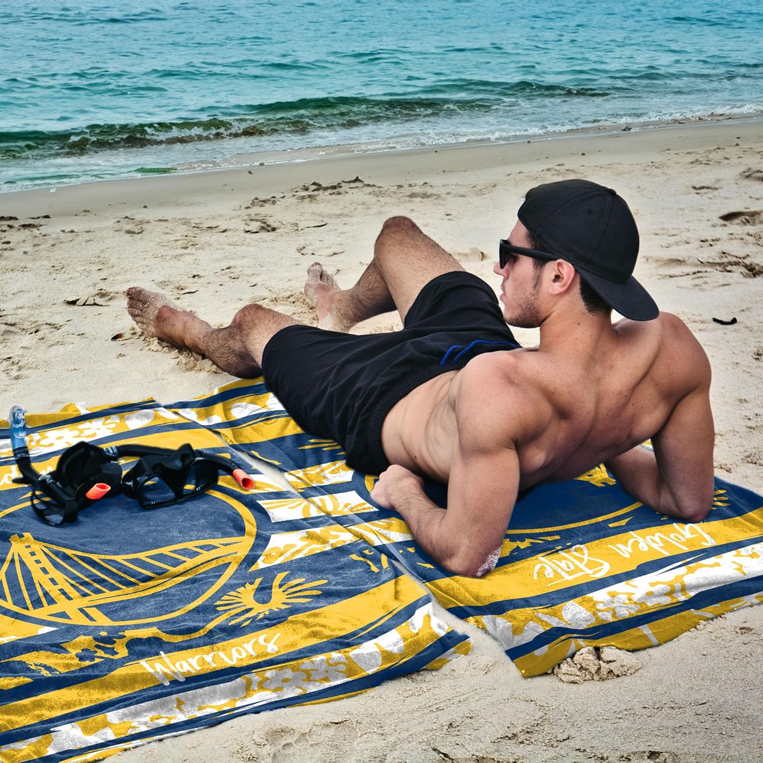 NORTHWEST NBA Golden State Warriors Beach Towel, 35" x 60", Pocket