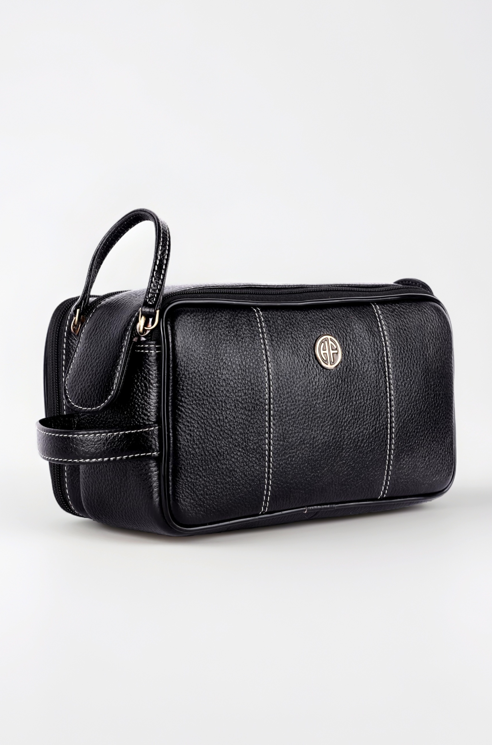 Hammonds Flycatcher Genuine Leather Travel Organizer Pouch - Toiletry Bag for Men and Women Cosmetic Organizer Bag, Shaving Kit Bag for Men Toiletry Pouch for Men with Multiple Pockets - Black