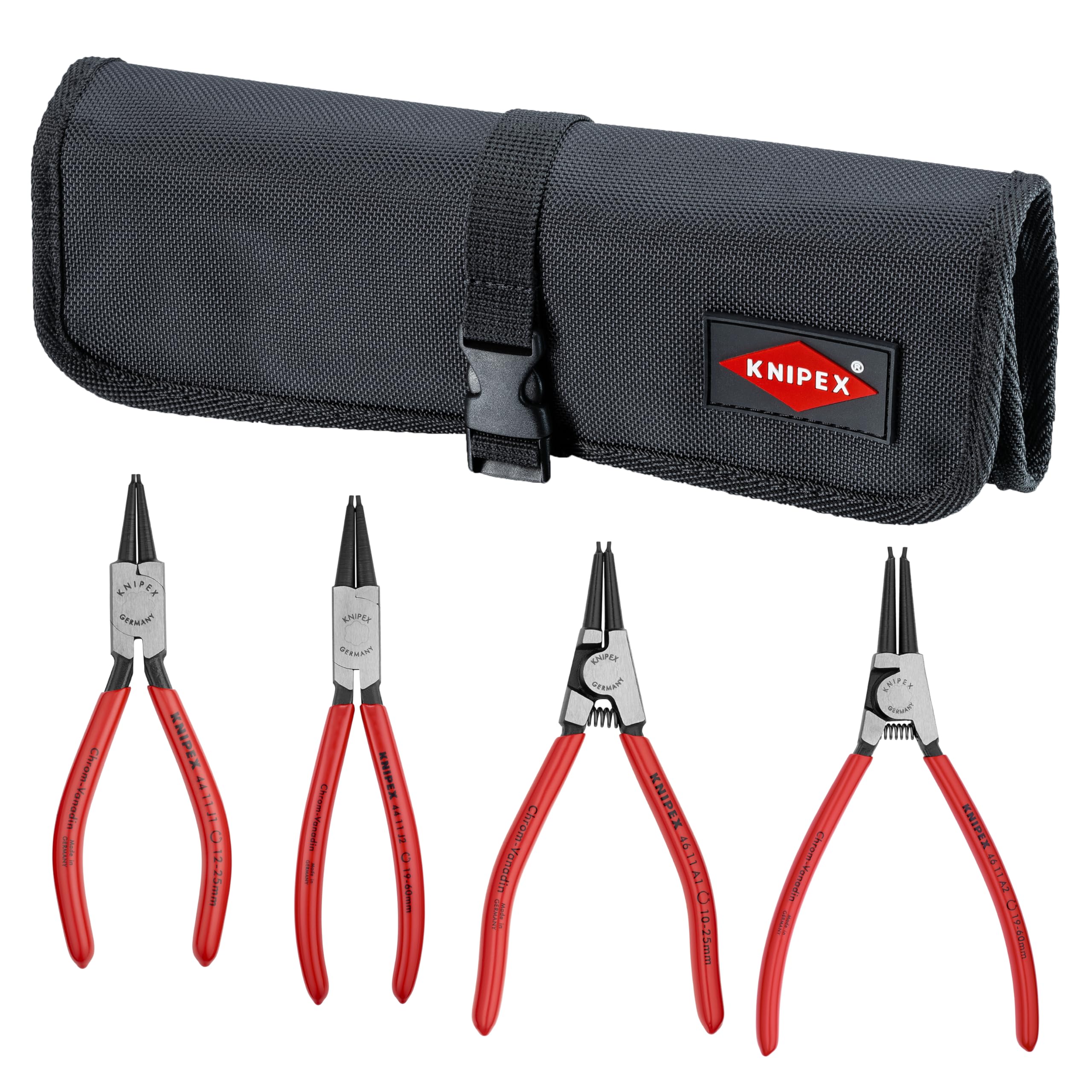 Knipex 9K 00 19 51 US Circlip Snap-Ring Pliers Set in Pouch (4 Piece)