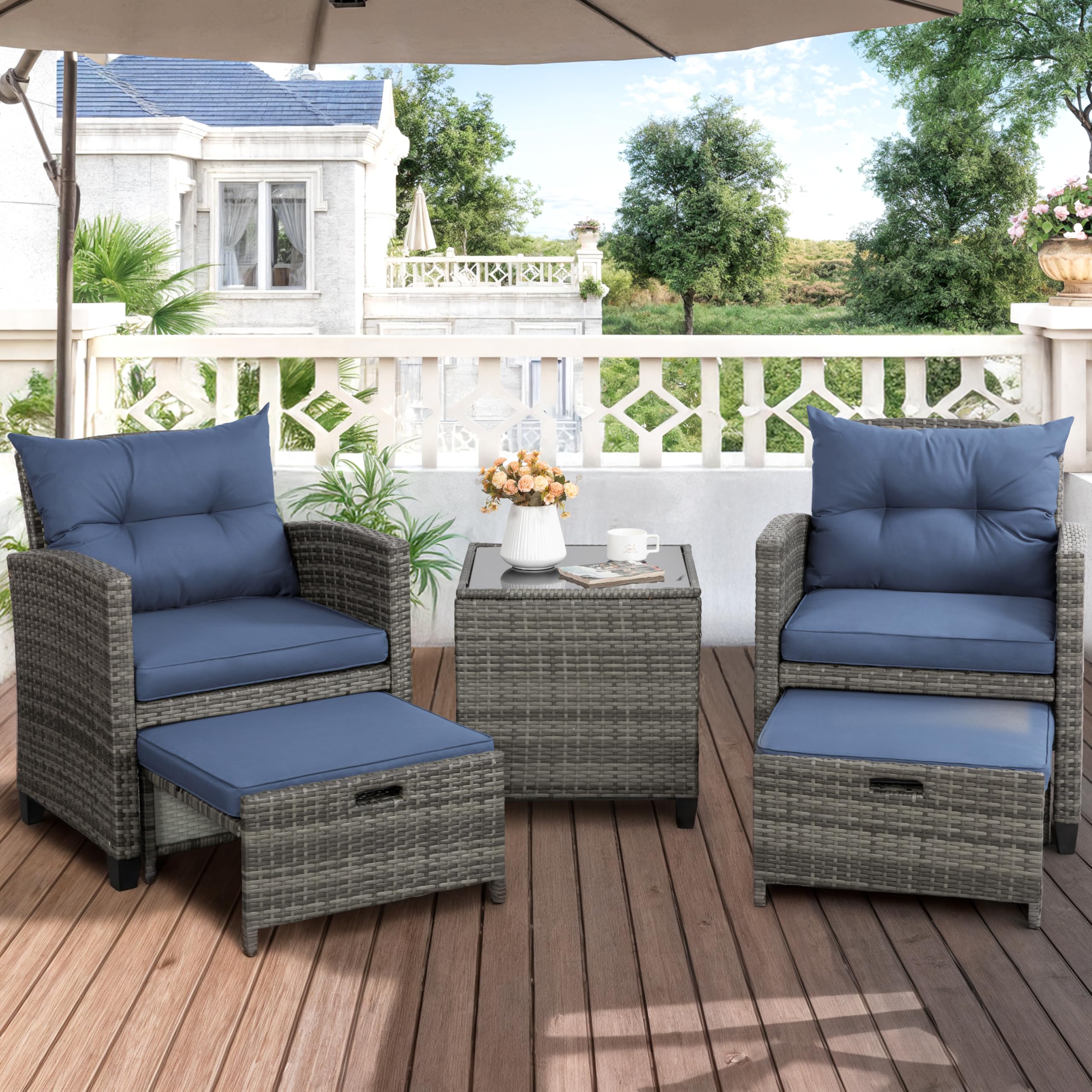 Best Patio Conversation Set 2026: 5 Weatherproof Picks 2 Shintenchi|FurnitureMadeforRealLife Shintenchi 5 Pieces Patio Furniture Set, Out — product photo