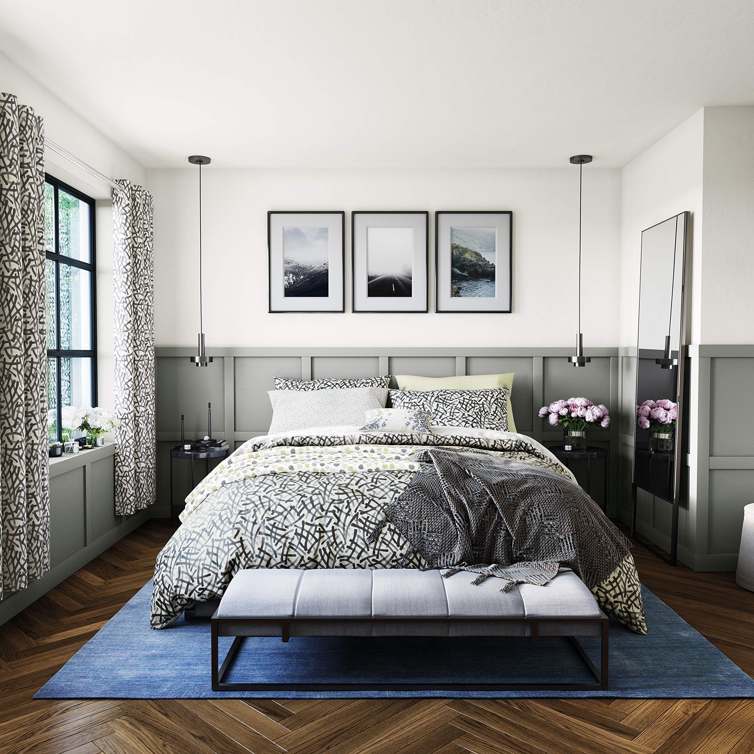 Helena Springfield Anise 52% Polyester 48% Cotton Cover Set, Anthracite, Single, Grey