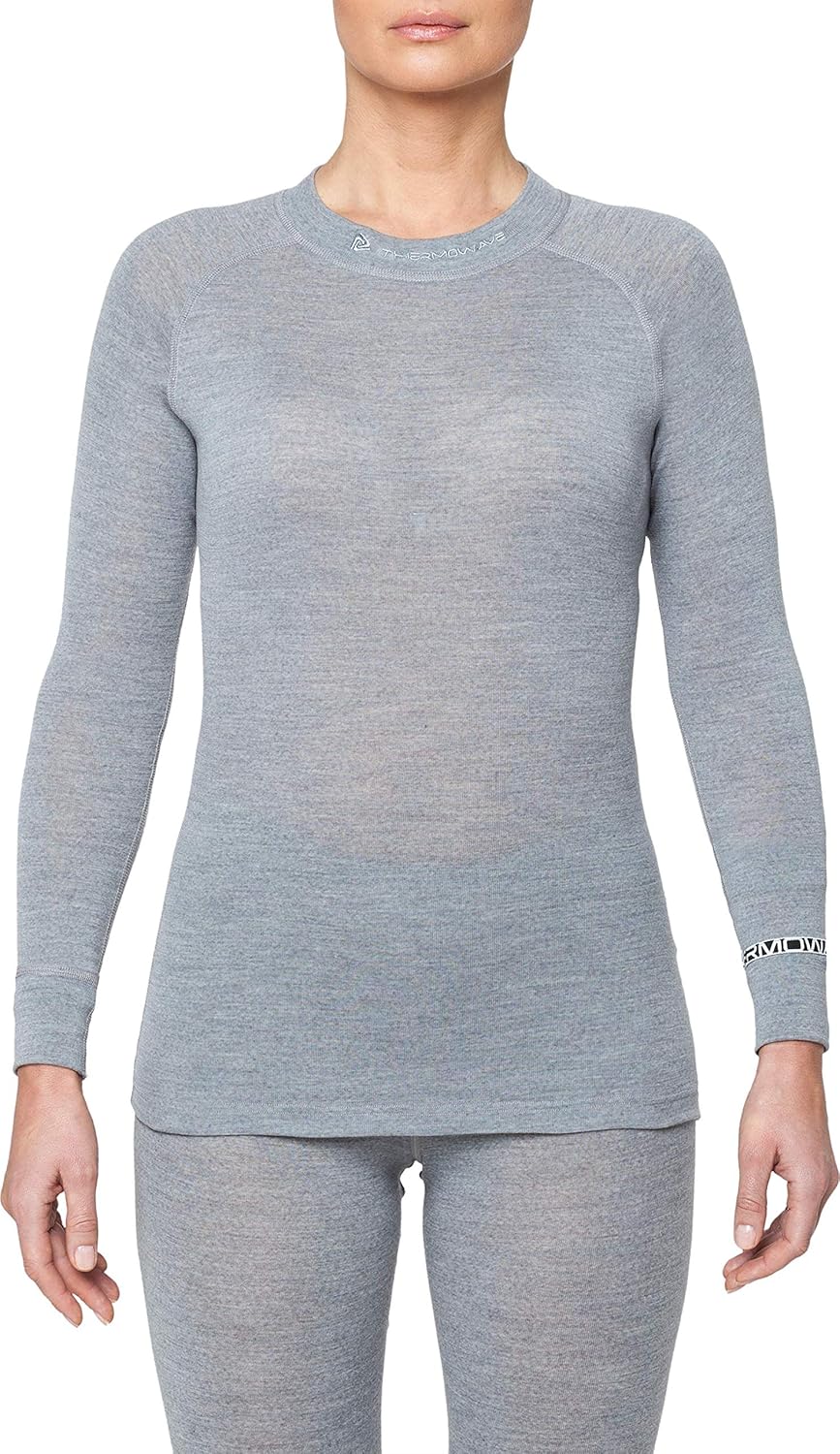 Thermowave Merino Warm Active Merino Wool Base Layer for Women - Womens Wicking Base Layer Crew Neck