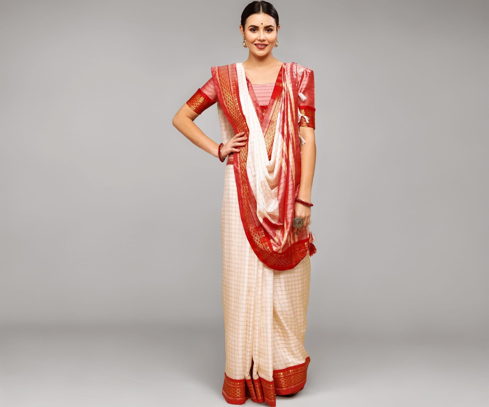 Satrani Women'S Poly Silk Woven Saree With Unstitched Blouse Piece
