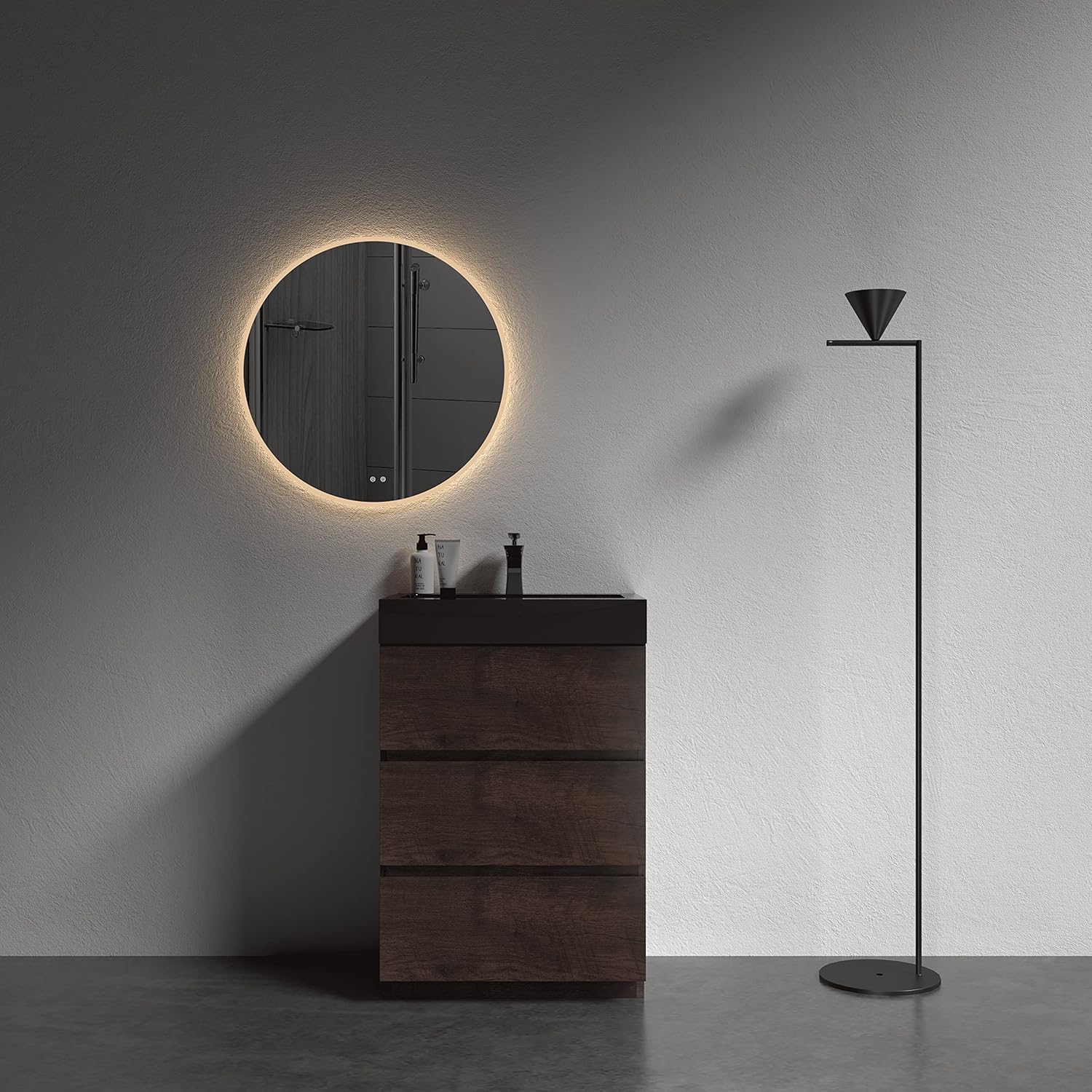 Alice 24 Inch Bathroom Vanity with Sink with Overflow, Large Storage Small Vanity for Modern Bathroom, One-Piece Sink Basin Minimalist Bathroom Sink Cabinet