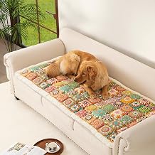 Couch Cover for Sofa, Sectional Couch Cover for Dogs, Sofa Cover Washable, Cushion Cover Blanket Pad Bed Mat for Pets, Boho Furniture Protector, Orange, 27.6x59in
