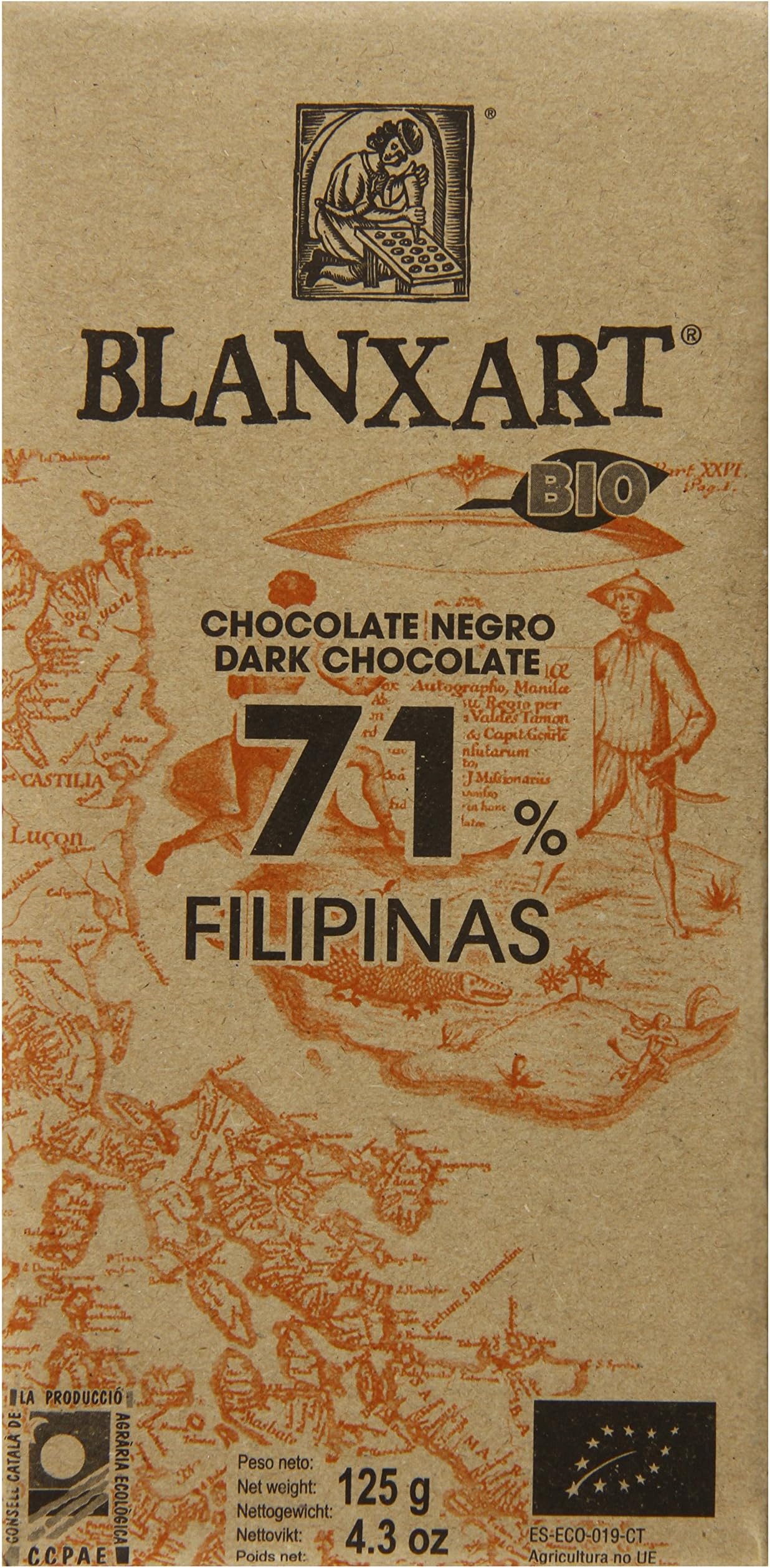 Blanxart 71% Filipinas Eco Bar, 4.4 Ounce (Pack of 16)