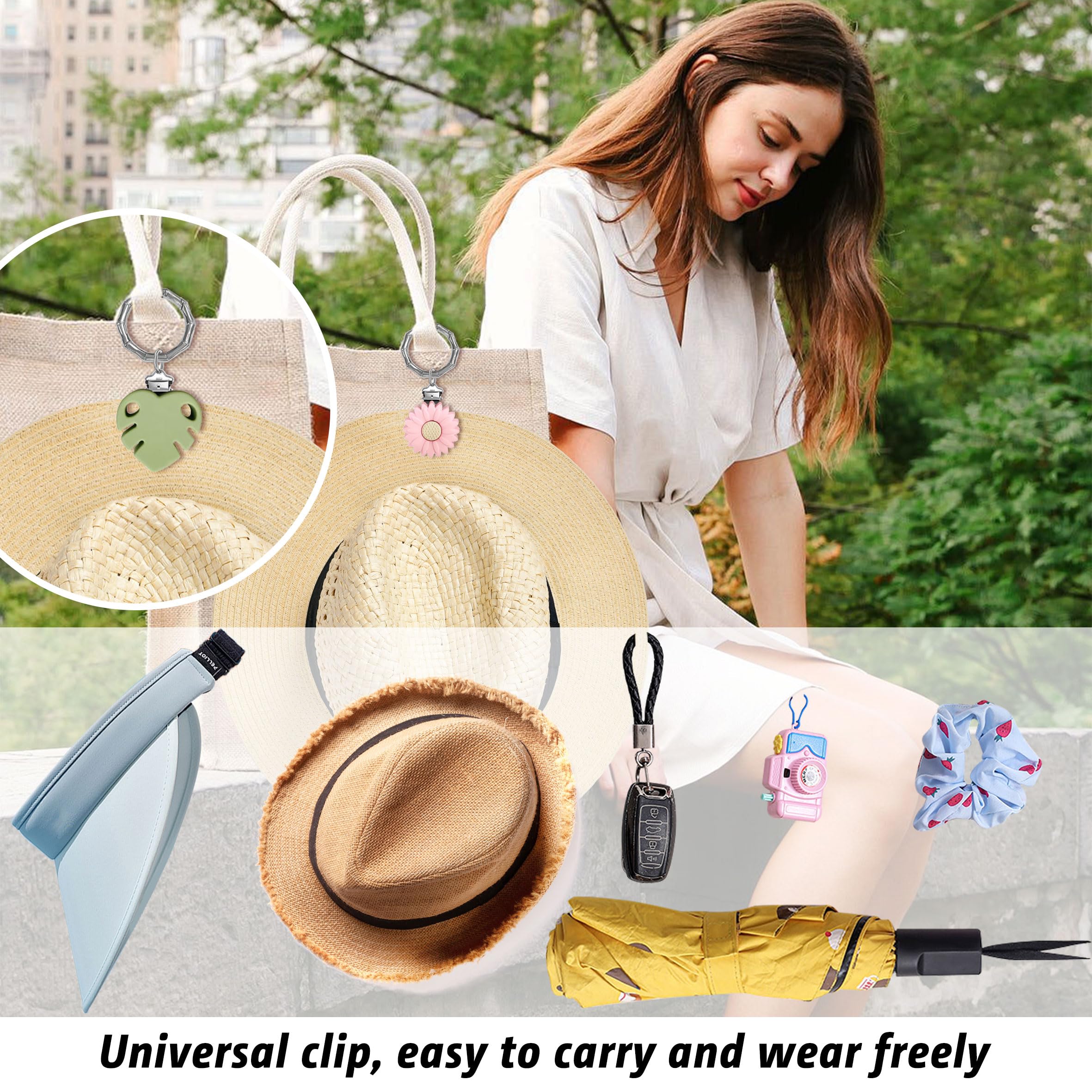 Amazon.com: Herchuse 2PCS Hat Clip Daisy Silicone Cap Clip  display picture 2