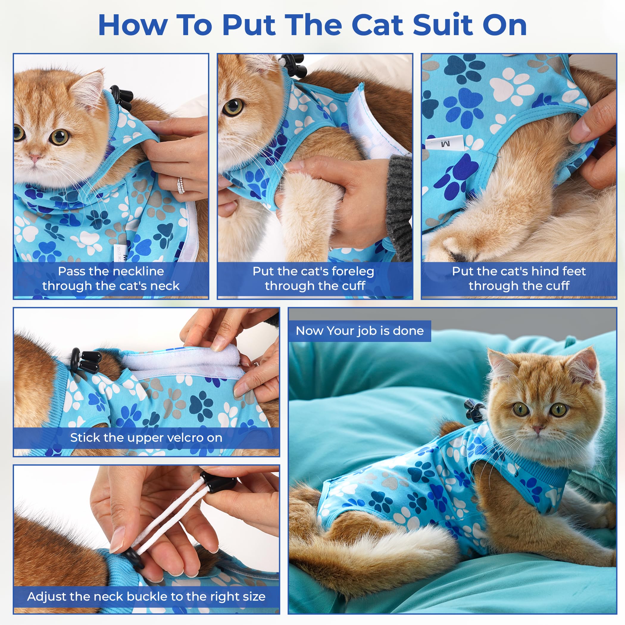 Amazon | オスまたはメスの猫のための猫の回復スーツ – ソフトで通気性