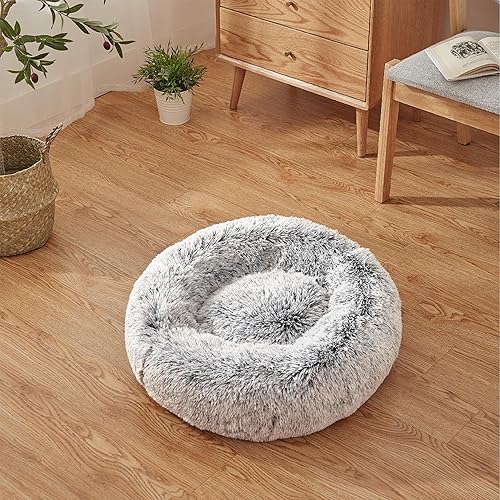 Miniatura 7 de Eterish Cama redonda y esponjosa para perros y gatos pequeños medianos y medianos con borde elevado lavable a máquina