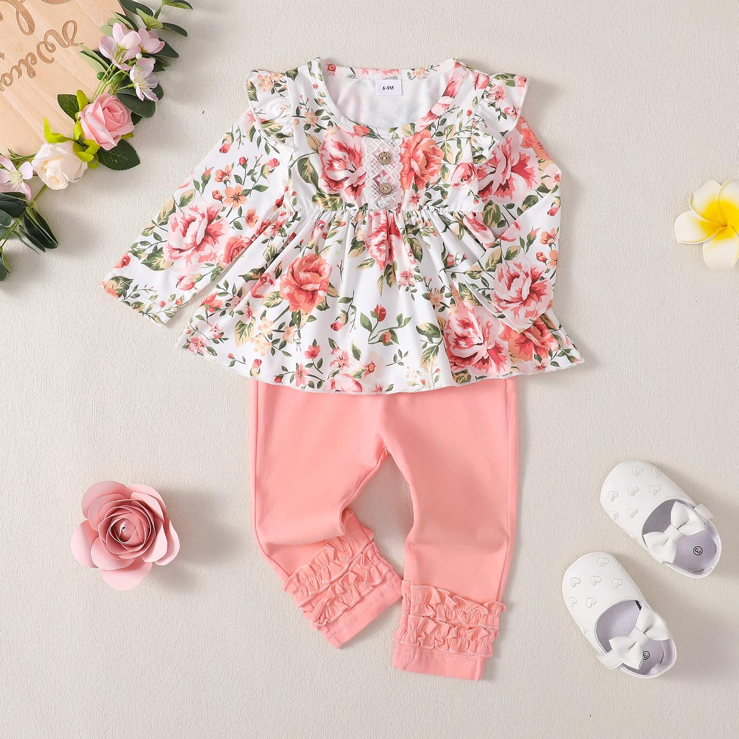 Baby Girl Clothes Toddler Girl Outfits Ruffle Shirt Pants Cute Infant Outfit Set Baby Girl Fall Winter Clothes