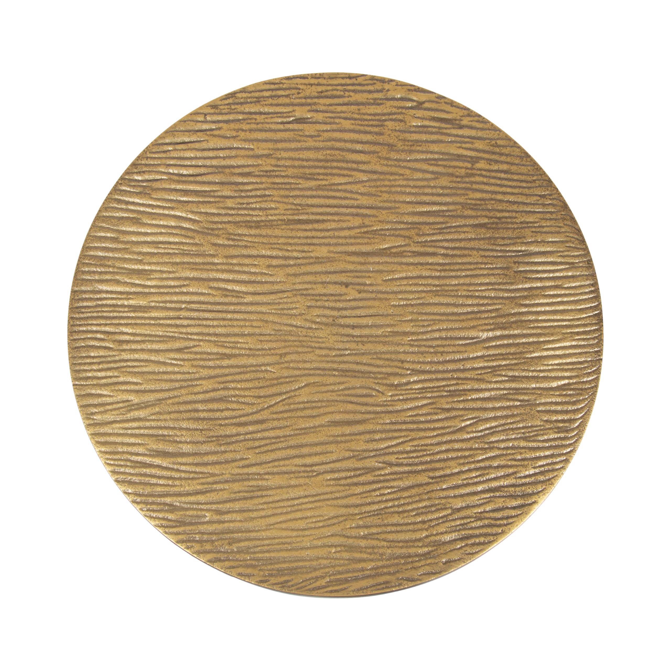 Kate and Laurel Baronet Modern Cast Aluminum Round Side Table, 14 x 14 x 24, Antique Brass, Transitional Circle End Table for Use as a Bedroom Nightstand or Living Room Plant Stand Option