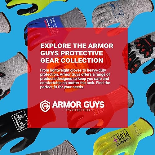 Miniatura 9 de Armor Guys Basetek - Guantes protectores de trabajo, guantes de palma de poliuretano para agarre de aceite seco y ligero, guantes resistentes a