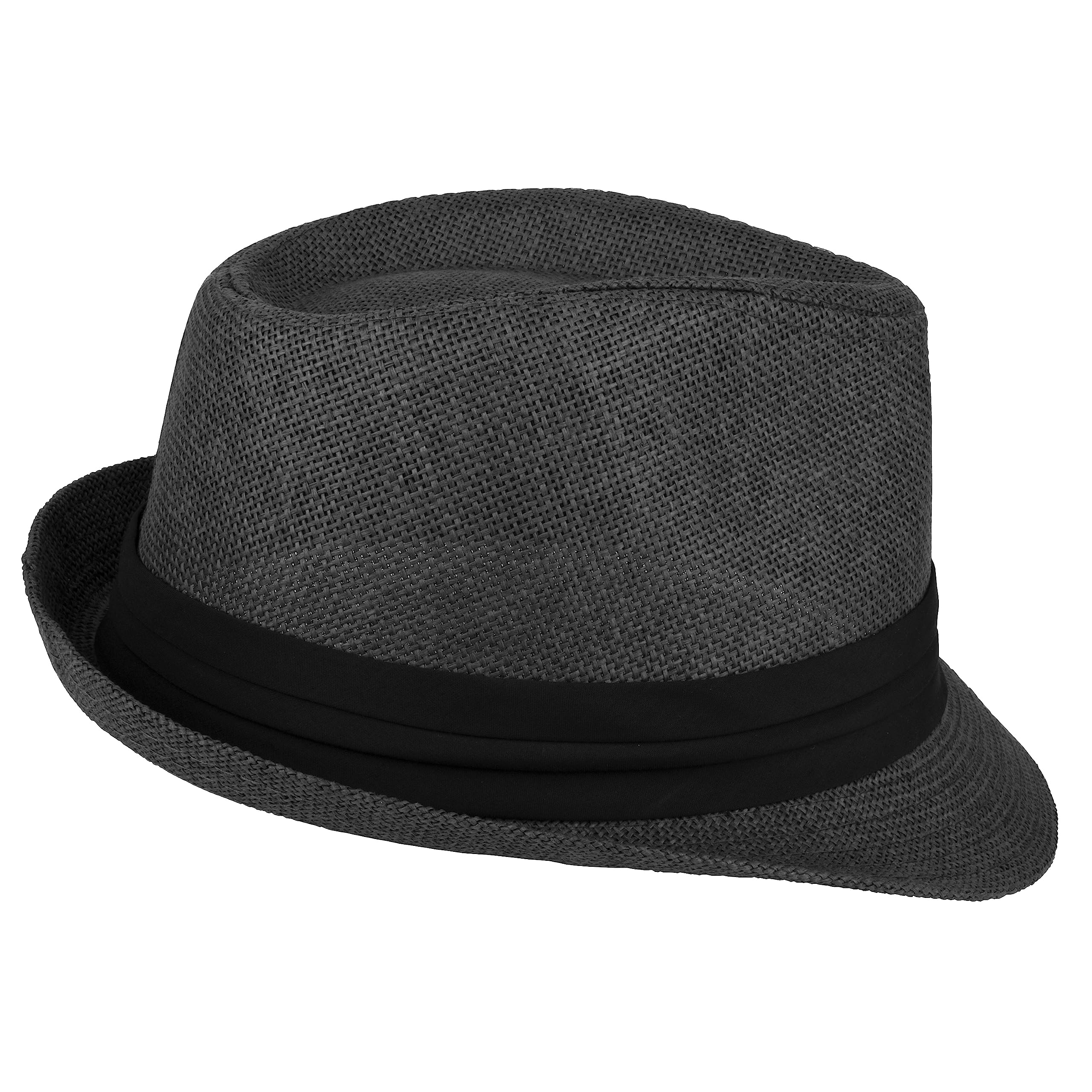 Gelante Sombreros de paja Fedora Panamá de verano con banda negra