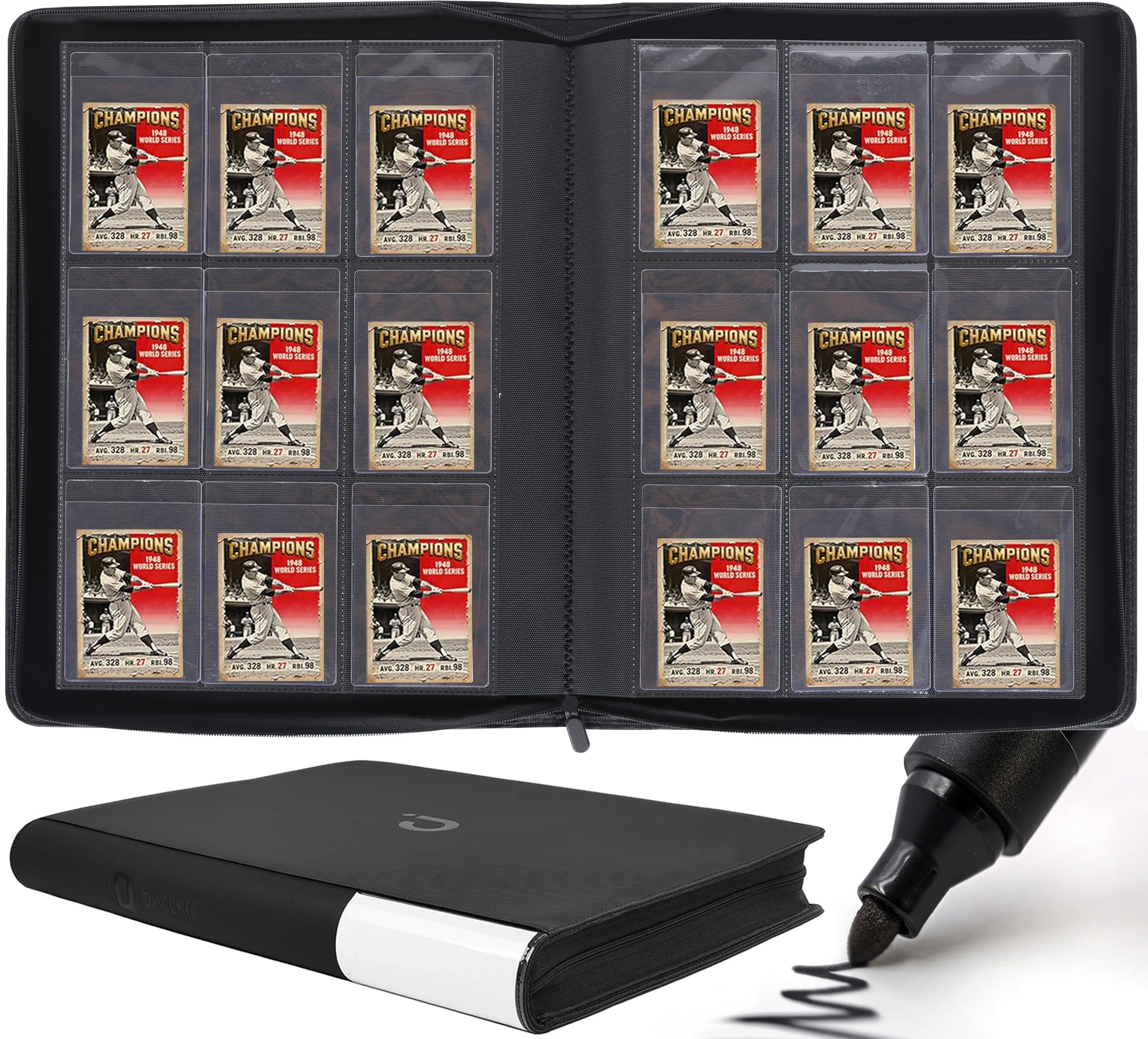 Classeur semi-rigide pour 360 cartes avec porte-cartes Modèle A Noir