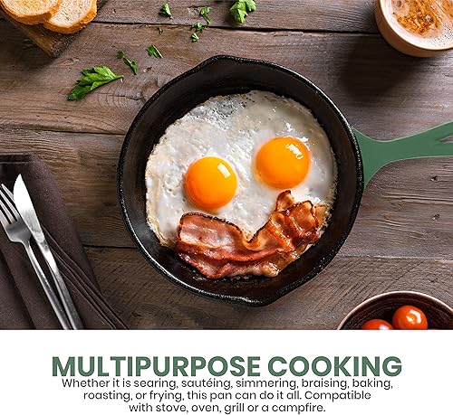 Miniatura 57 de Utopia Kitchen Sartén de hierro fundido de 6.5 pulgadas, sartén de hierro fundido, sartén pre-sazonada, utensilios de cocina seguros