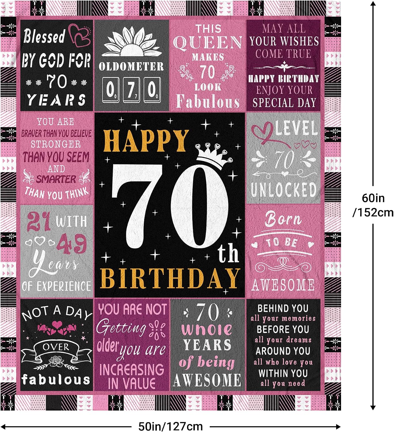 70th Birthday Gifts for Women, 70th Birthday Gifts Blanket 60"x50"