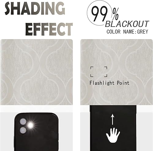 Miniatura 5 de Jubilantex Cortinas opacas geométricas de 84 pulgadas de largo, tratamientos de ventana brillantes para dormitorio, sala de estar, ojales en la