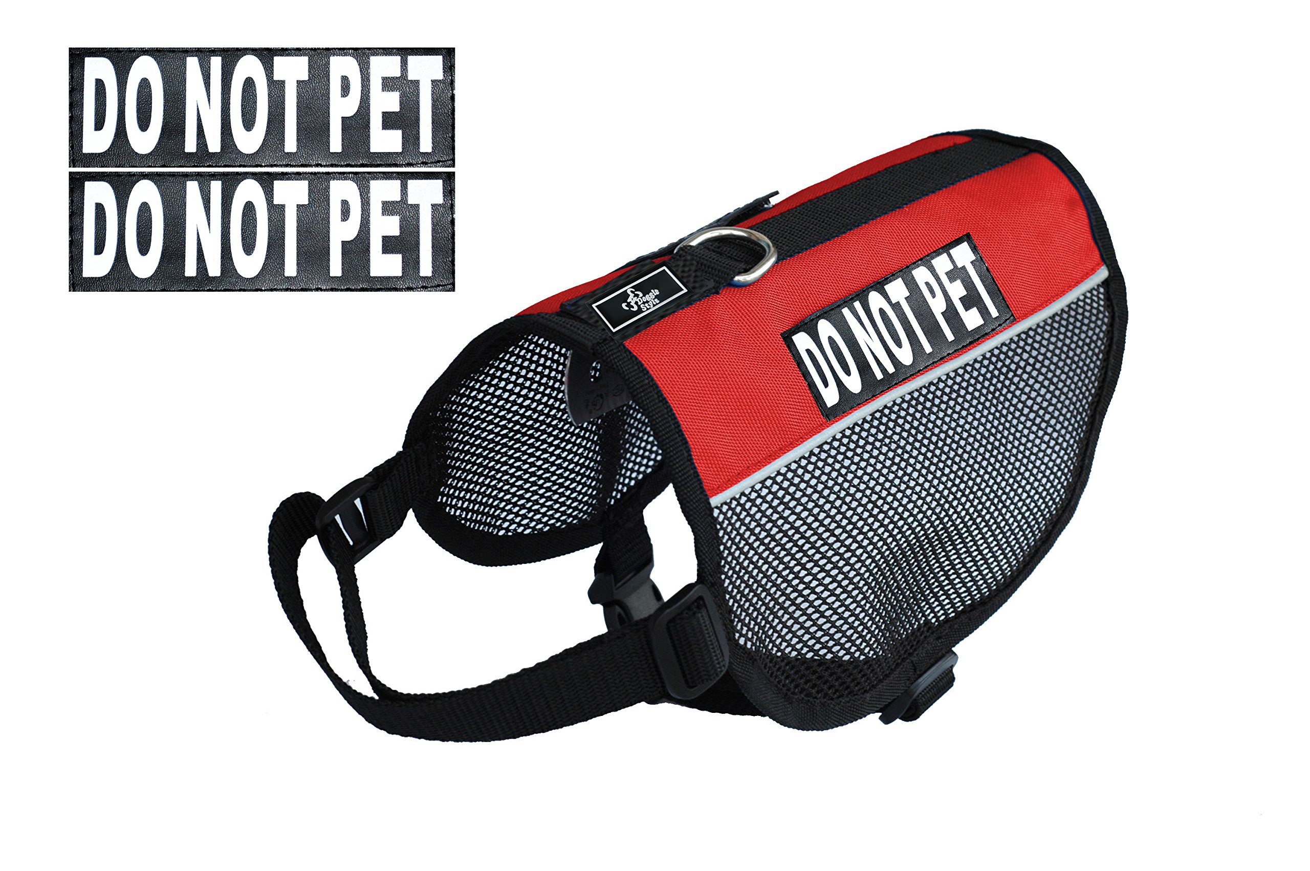 Hundegeschirr Mit Satteltaschen – Reflektierend, Verstellbar, Für Service- & Therapiehunde, Brustumfang 28-38 Cm