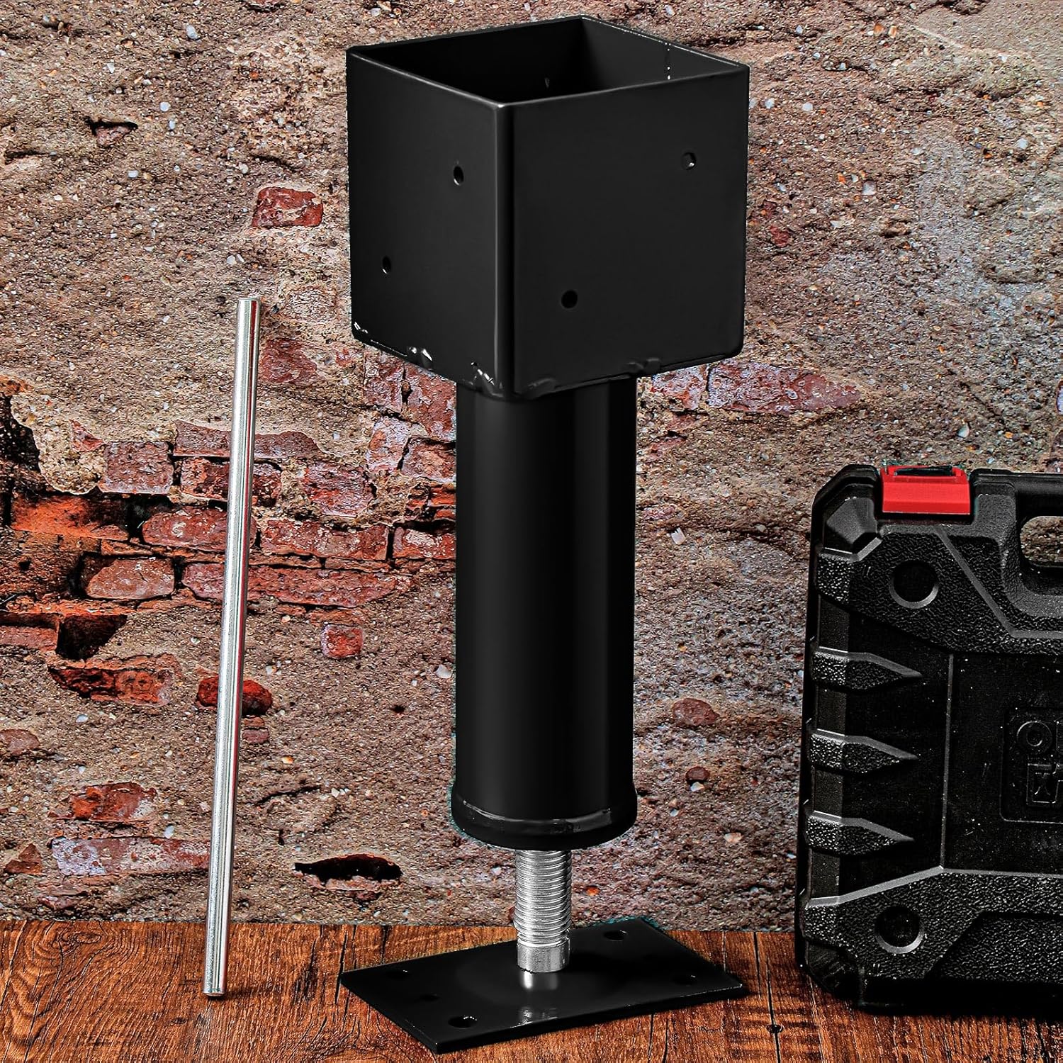 Lasnten 2 Pcs 4.5x4.5 Screw Jack Post 14.5" - 18.5" Height Range 24700 lbs Load Capacity Adjustable Temporary House Jacks for Leveling Flooring Basement Shore Beams Foundation Repair(Black)