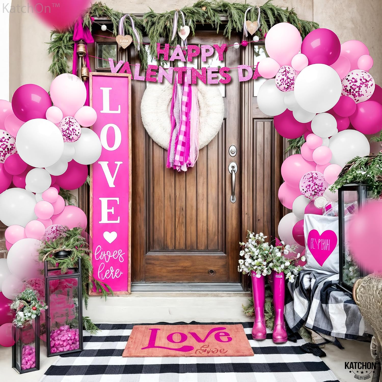 KatchOn, Hot Pink Balloon Arch Kit - Pack of 177 | Valentines Balloons for Valentines Day Decorations | Pink Birthday Decorations | Pink Party Decorations | Bridal, Baby Shower Decoration