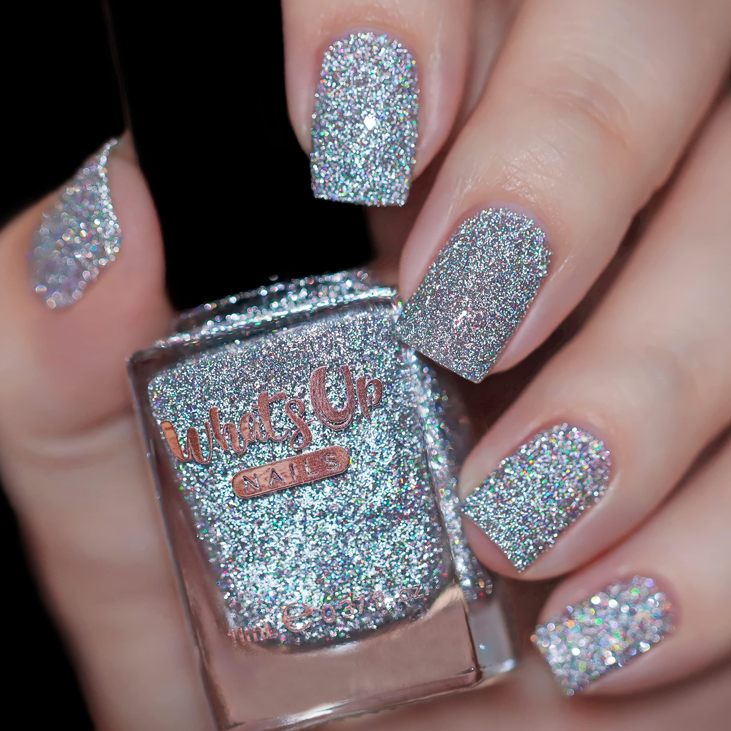 Whats Up Nails - The Glint Life Nail Polish Flash Reflective Holographic Glitter, Flakies Lacquer Varnish Made in USA 21 free Cruelty Free Vegan Clean