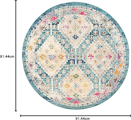 Vista 191 de Safavieh Madison Collection MAD418F - Alfombra de área con diamantes, Polipropileno, Azul Oscuro/Amarillo