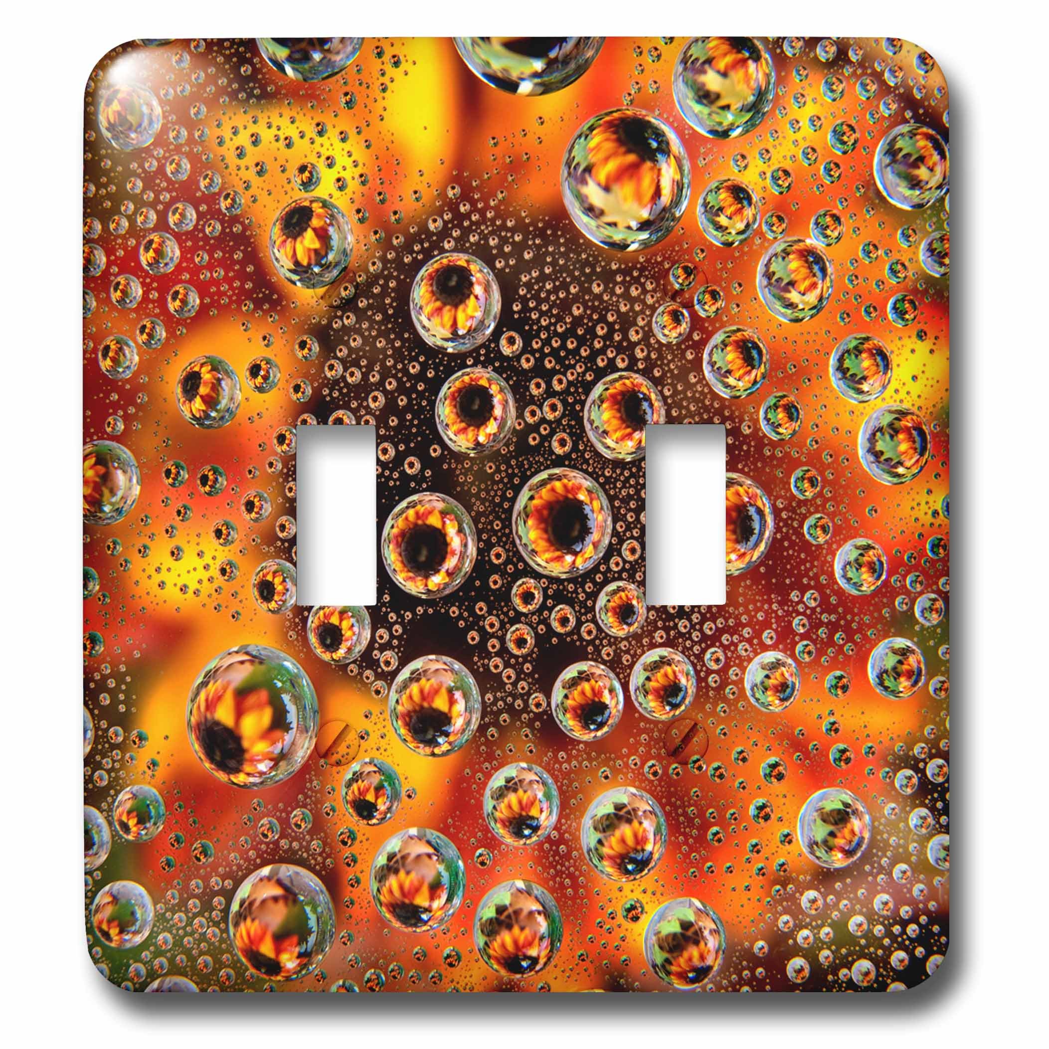 Interrupteur double bascule multicolore avec plaque en verre imprimé