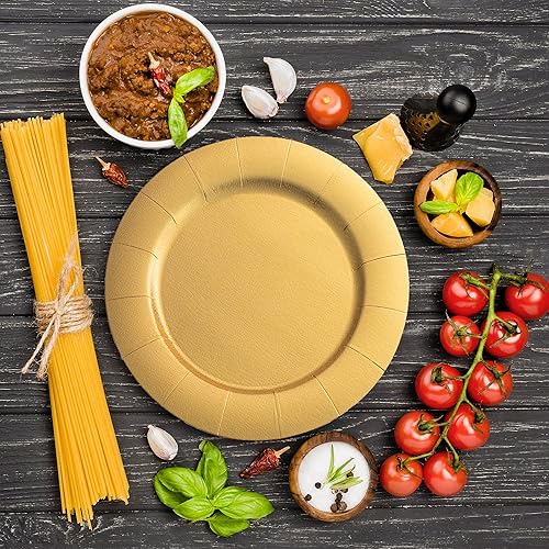 Miniatura 6 de Smarty Had A Party Platos de carga desechables, cargadores de papel resistentes para platos llanos, vajilla elegante de 13 pulgadas para bodas,