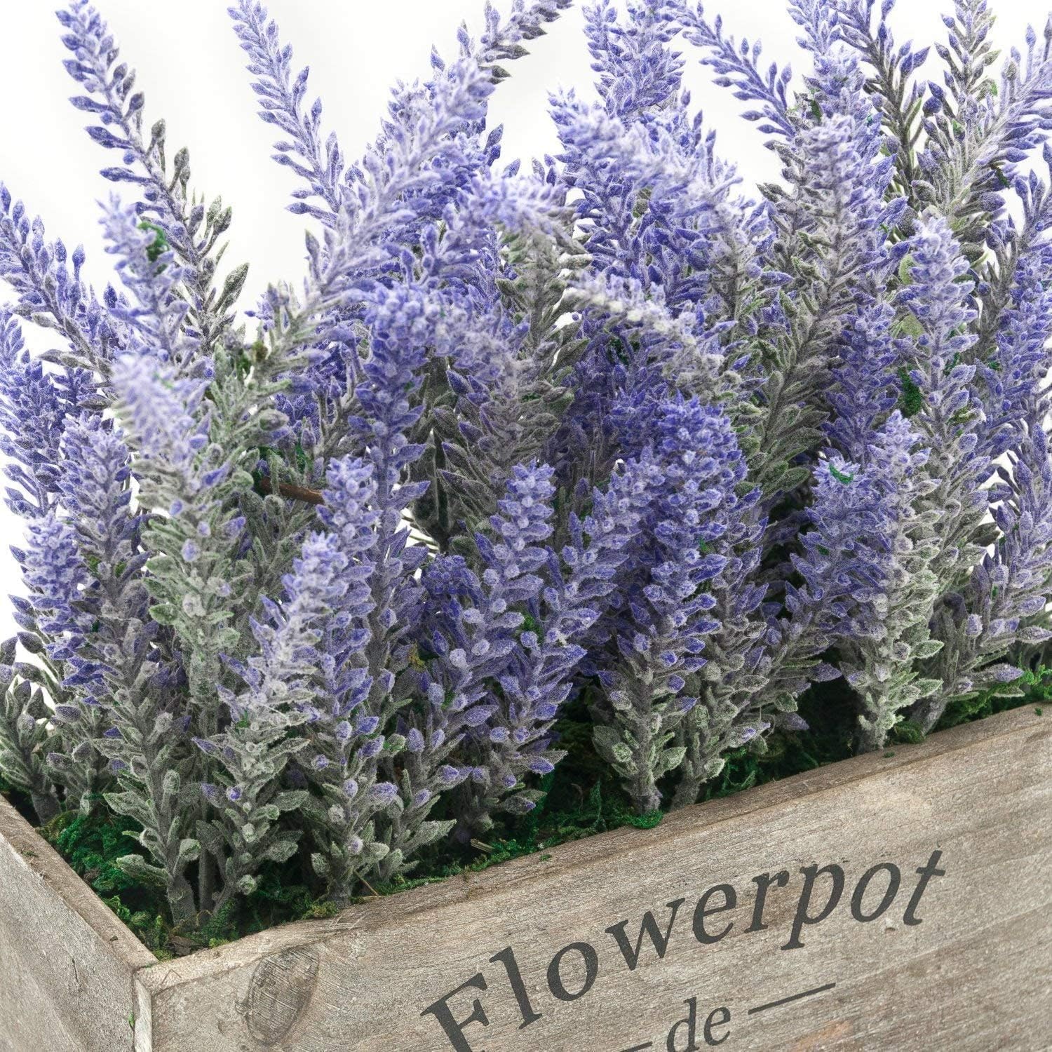 Velener Artificial Lavender Plant and Mini Rosemary Bamboo Leaves Plant Bundle