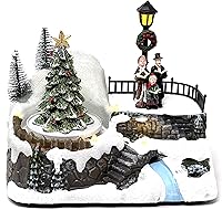 Vista 8 de allgala Casa de Navidad de Polirresina Artesanal Decoración Coleccionable Figura de Casa de Edificio con USB y Batería Fuente de Alimentación Dual