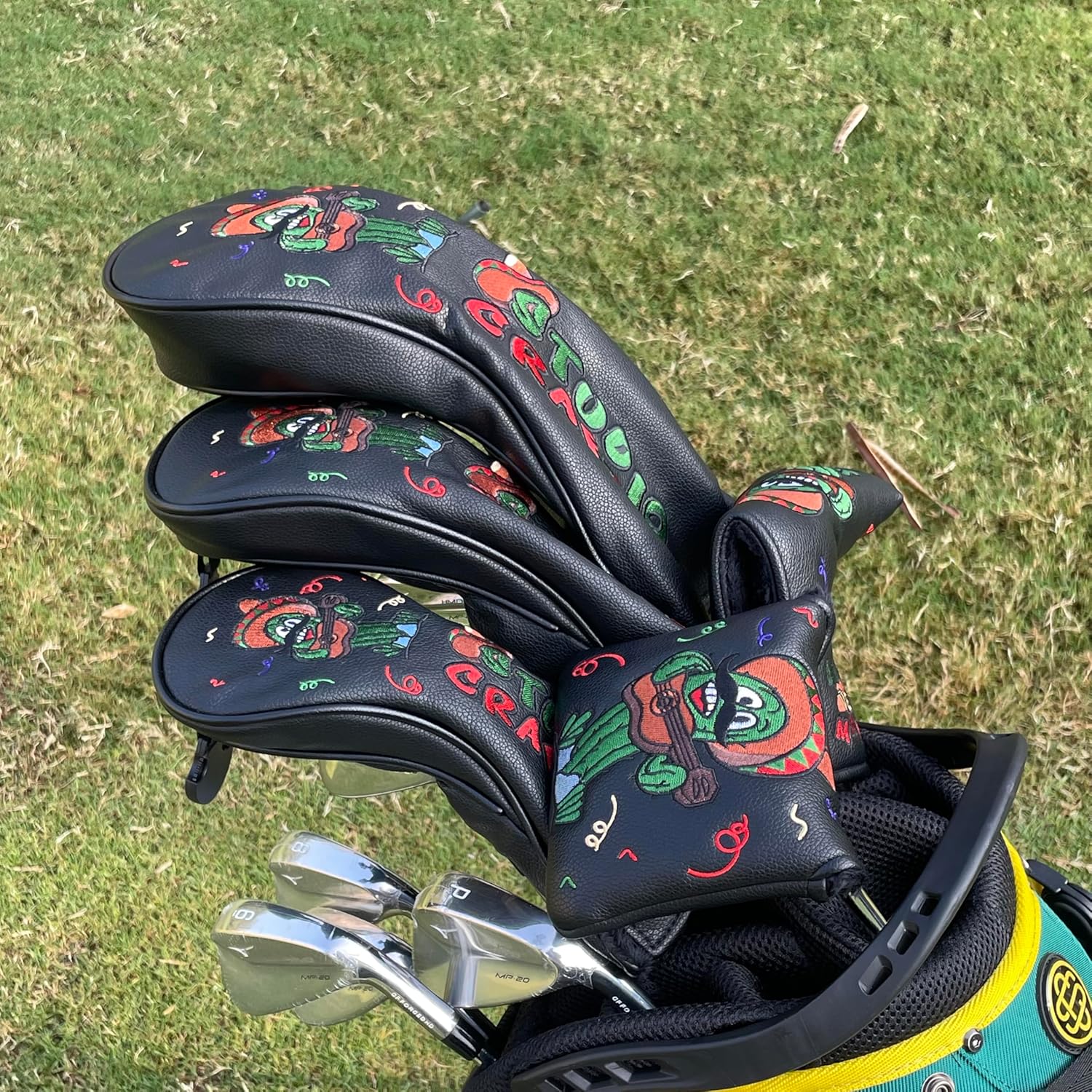 Cinco De Mayo Sombrero Golf Square Mallet Putter Headcover Magnetic Closure Golf Putter Cover