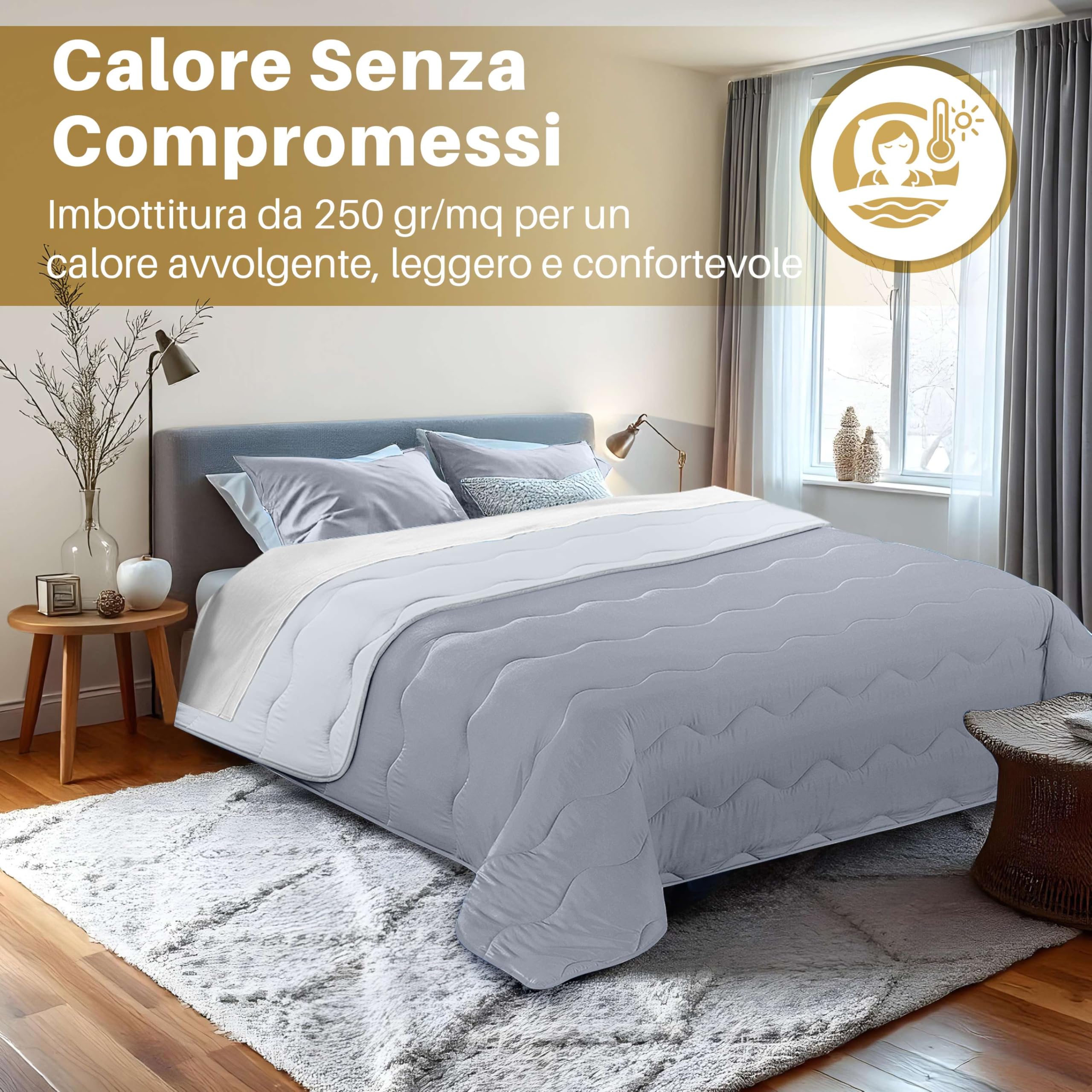 Piumino Letto Singolo Estivo Leggero - Microfibra 1.6 Tog, Imbottitura 100g/m², Morbido E Ipoallergenico