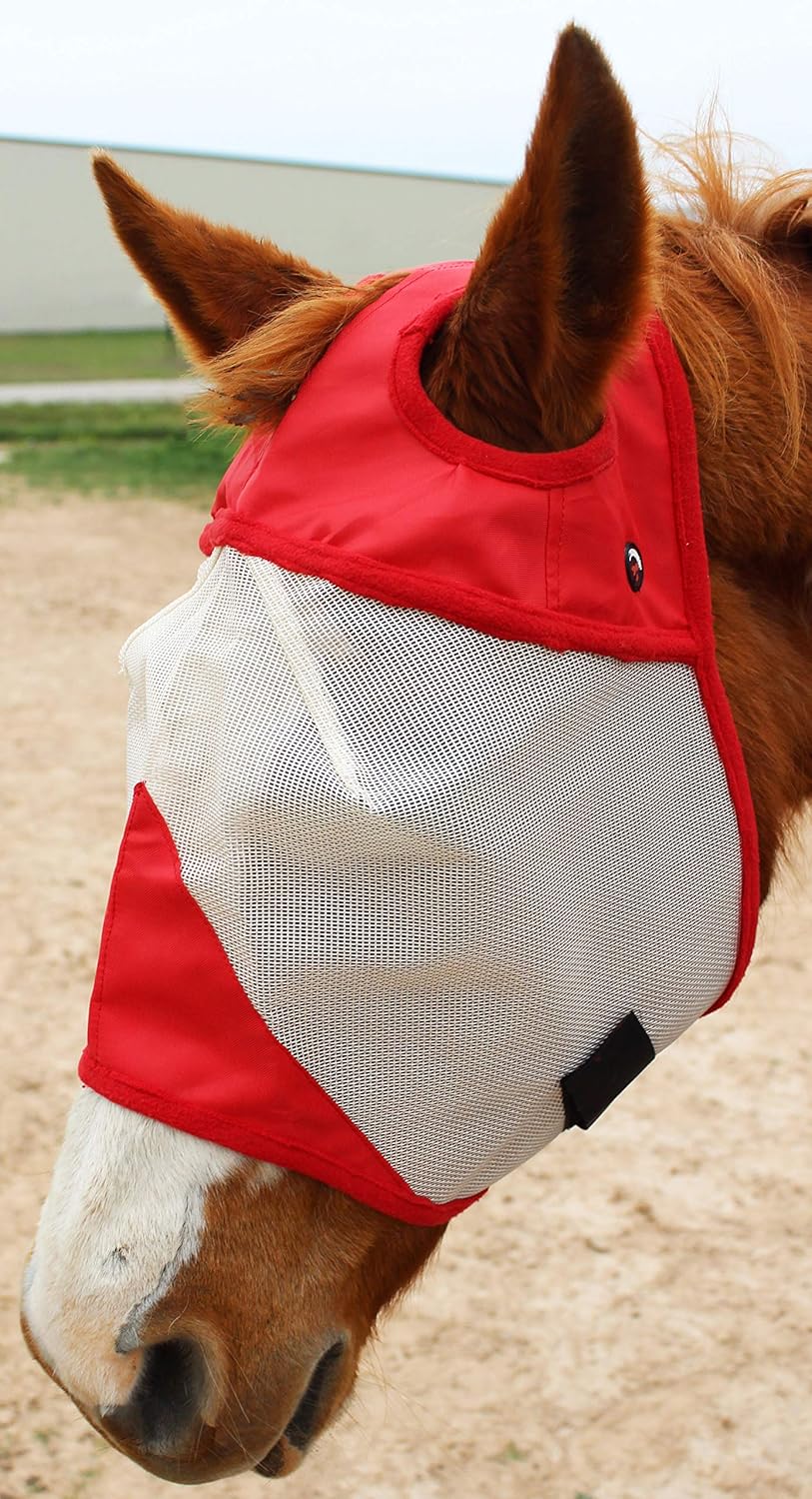 CHALLENGER Equine Horse Mask Light Weight Summer Spring Airflow Mesh 732FlymaskV10