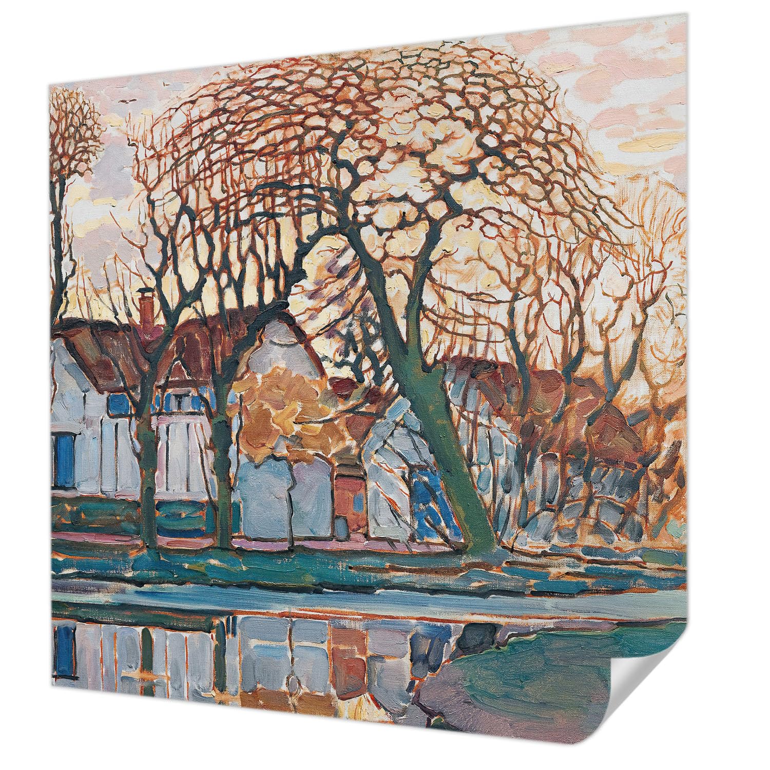 Papier peint panoramique adhésif pour une chambre au décor de paysage idyllique