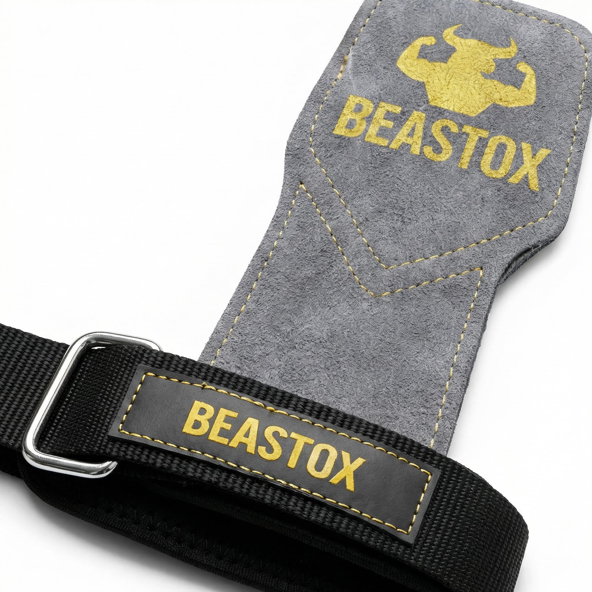 Weight Lifting Straps for Men & Women – Heavy Duty Padded Wrist Support for Deadlifts & Powerlifting – Reinforced Nylon Gym Grips with Industrial Hook & Loops (Grey)