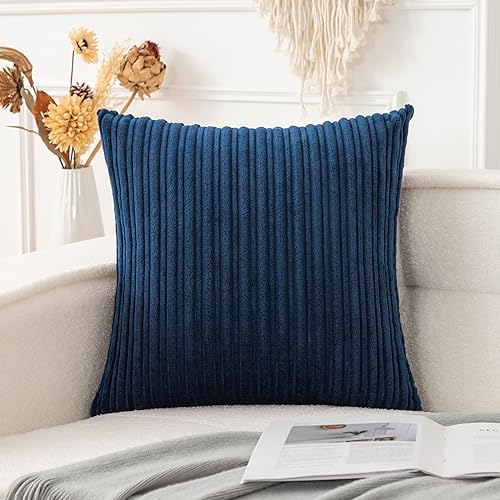 Miniatura 450 de UGASA - Juego de 2 fundas de almohada de terciopelo a rayas, funda decorativa para cojín con cremallera oculta para el hogar, sofá, dormitorio,