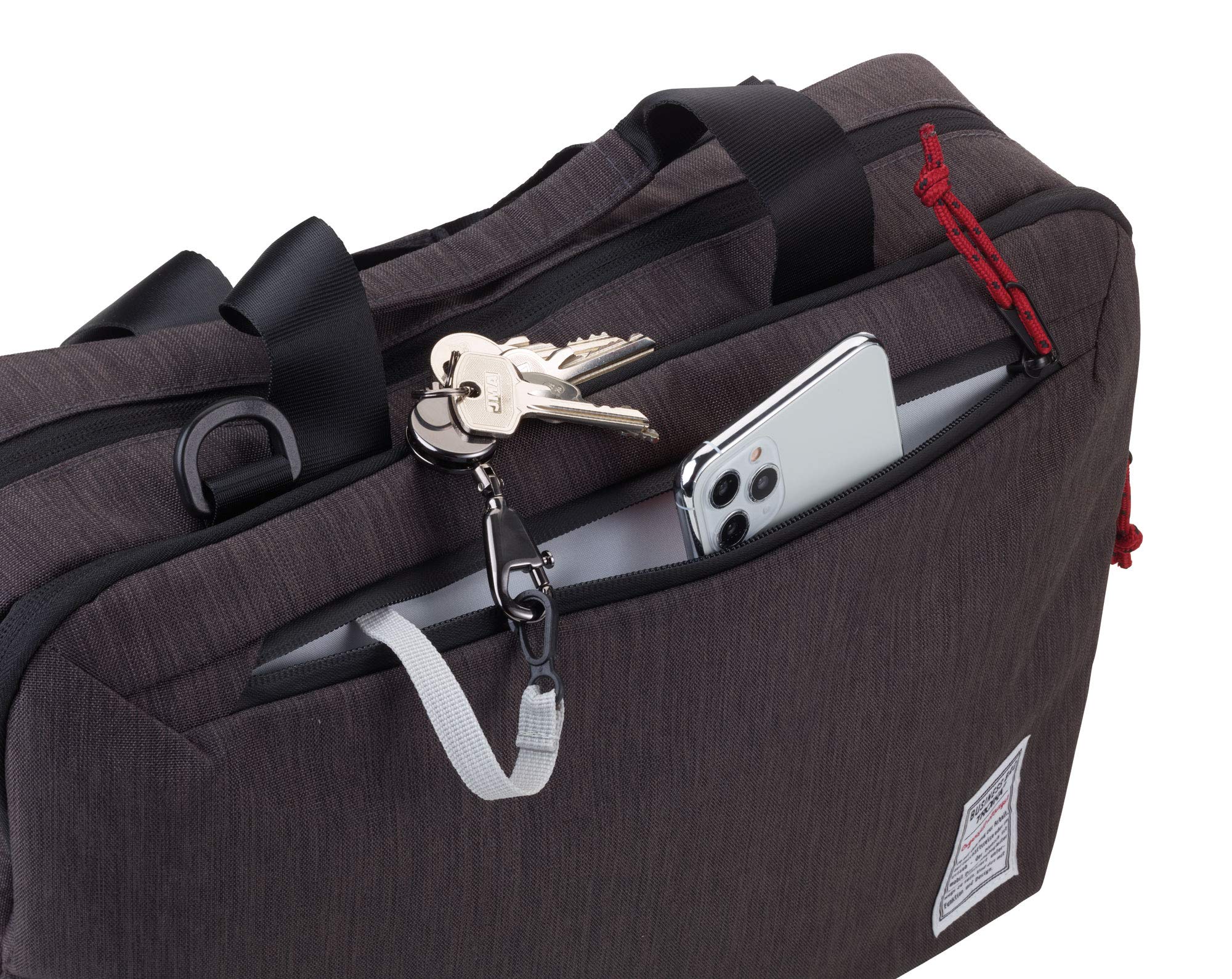 TROIKA Business Briefcase XXL BBG60/GY A4 Porte-documents en polyester Gris/noir Dimensions : 42 cm x 28 cm x 5 cm, gris/noir, A4, Classique