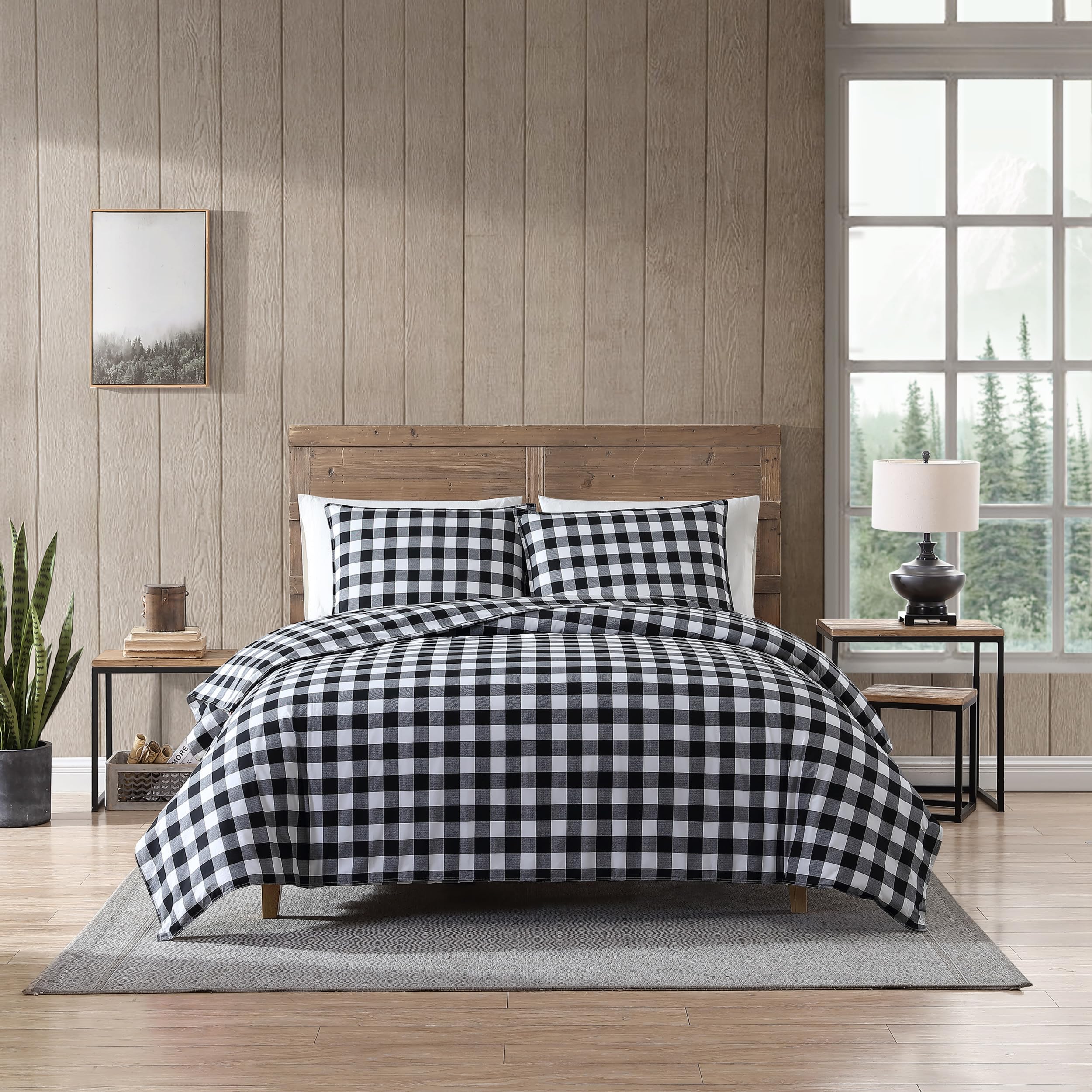 Eddie Bauer Black Mountain Plaid Duvet Cover Set, King