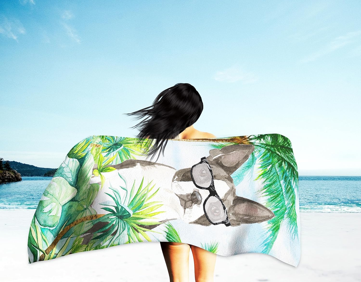 Caroline's Treasures CK3022TWL3060 Boston Terrier Premium Beach Towel Oversized Towel Beach Blanket, Pool, Beach Essentials, Yoga, Premium Bath Towel, Quick Dry Plush