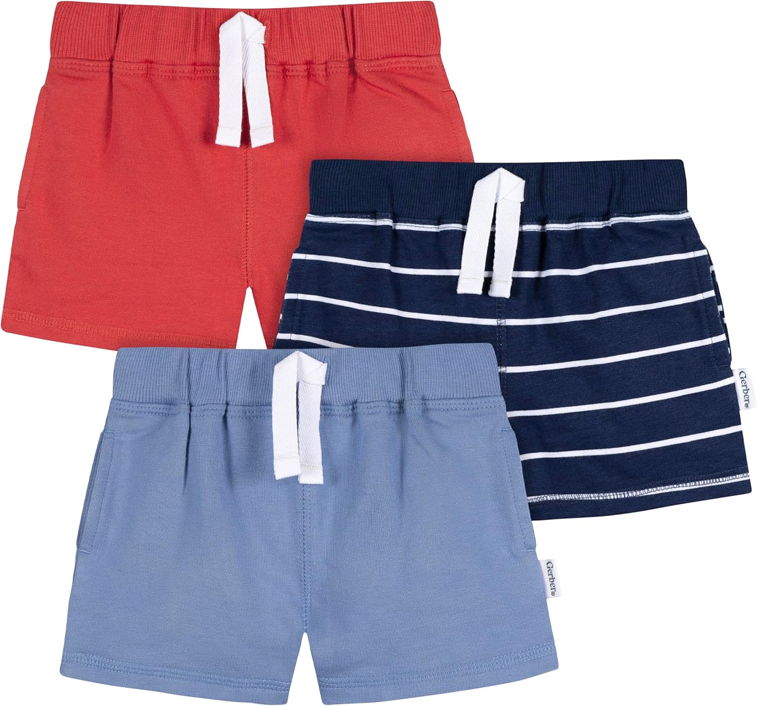 Gerber Baby Boys' 3-Pack Pull-on Knit Shorts