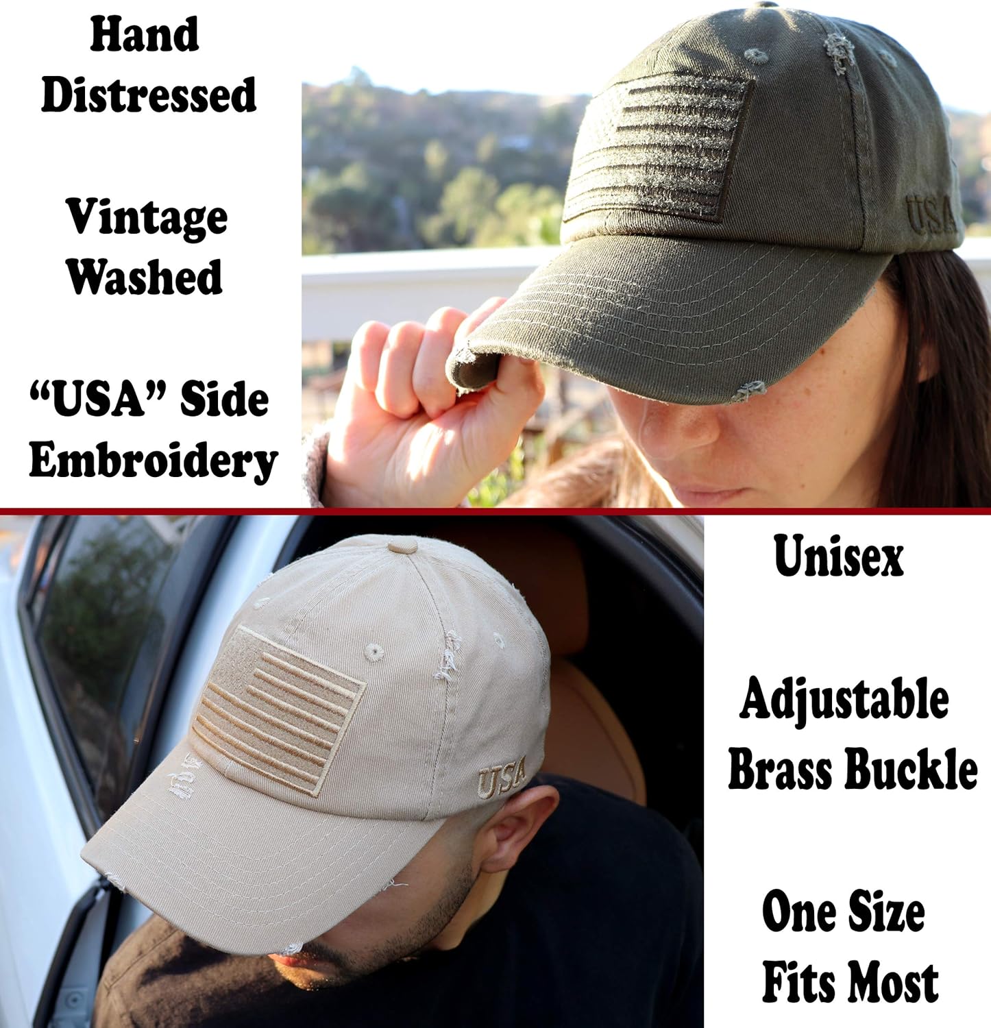 Antourage American Flag Unisex Baseball Hat for Men and Women | USA Flag Mesh Snapback Flat Visor Cap + 2 Patriotic Patches