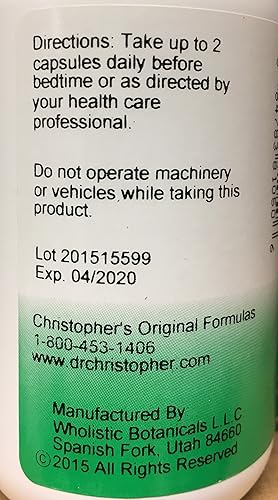 Miniatura 3 de Christopher s Original Formulas Slumber 425 mg 100 cápsulas vegetales