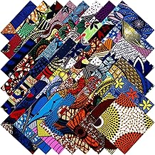 Tudomro 100 Pieces 10 x 10 Inches Cotton Fabric Squares Patchwork Quilting Fabric Bundles Layer Precut Quilt Material for DIY Craft Sewing Cloths Handmade Accessories(African)