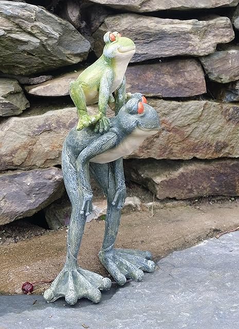 Garden Frog Stone Effect Home Patio statue Ornament Indoor And Outdoor Gift