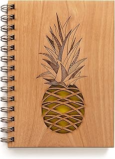 Hereafter Pineapple Wood Journal [Notebook, Sketchbook, Spiral Bound, Blank Pages]