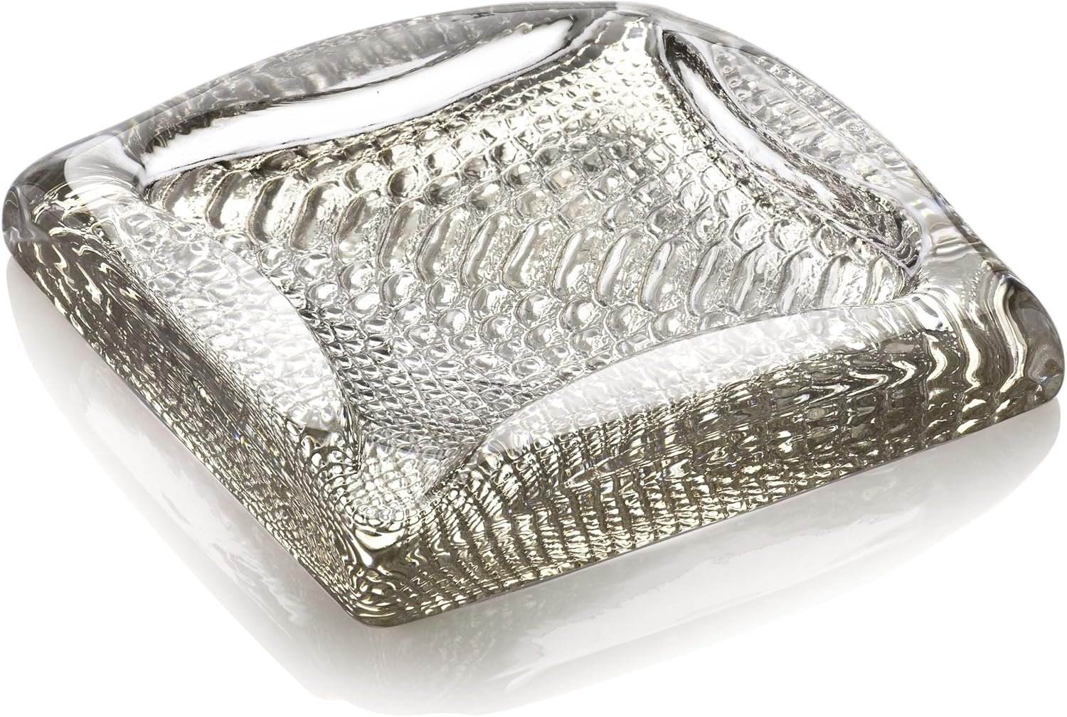 IVV Glassware Divina Multipurpose Square Decorative Dish/Plate, 7Inch, Beige Home