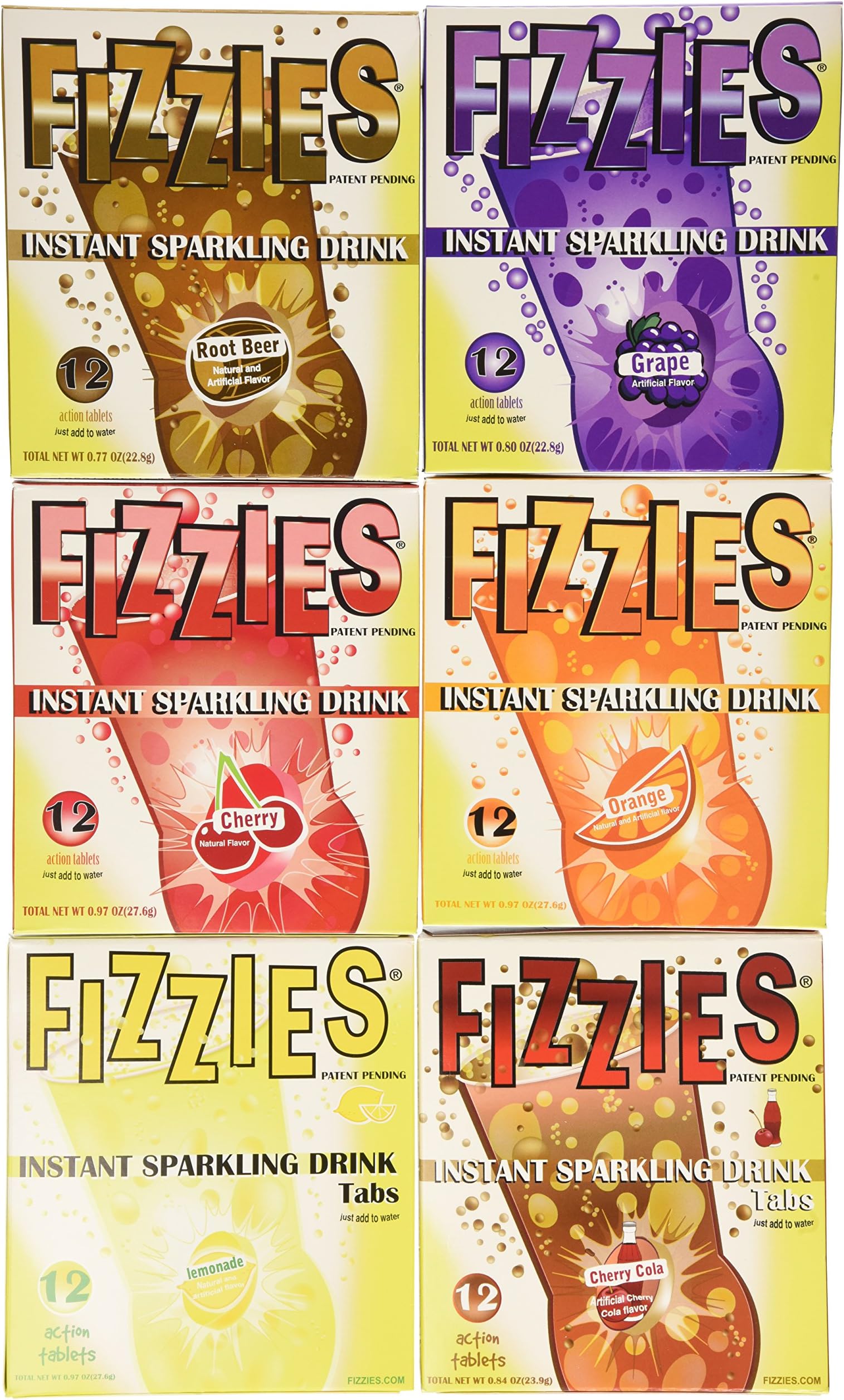 Fizzies Candy Drink Tablets ASSORTED Six Pack