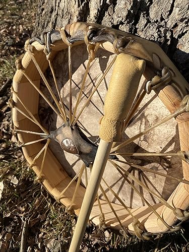 Miniatura 6 de Tambor de marco estilo nativo americano 13"