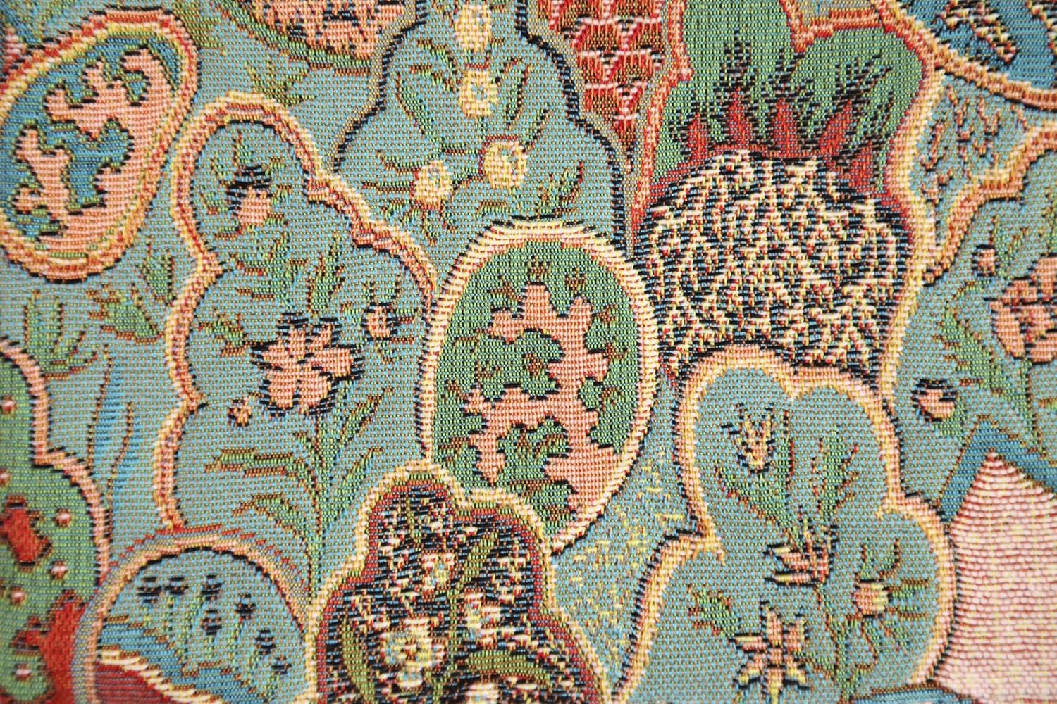 Mosaique Chinoise Blue French Tapestry Cushion - 19 in. x 19 in. Cotton by Charlotte Home Furnishings